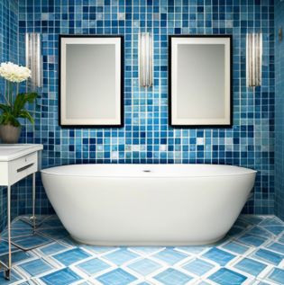 Blue Mosaic Tiles For Calmness - Asian Paints