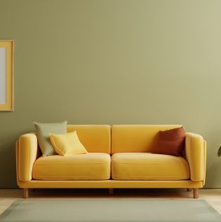 Pistachio Green Coloured Living Room - Asian Paints