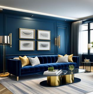 Navy blue wall paint design for your house - Asian Paints