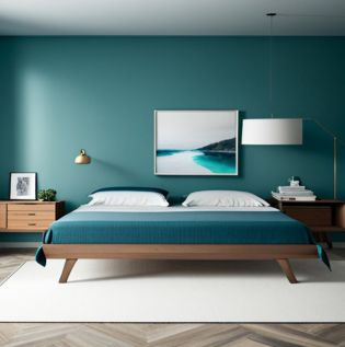 Ocean teal blue wall paint design for your house - Asian Paints