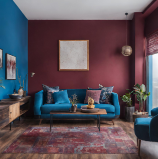 Blue Maroon Colour Combination - Asian Paints