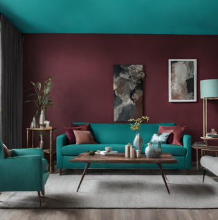 Turquoise Maroon Colour Combination - Asian Paints