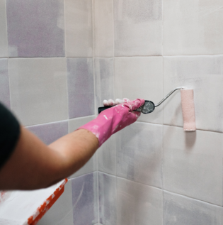 Bathroom Painting with a roller - Asian Paints