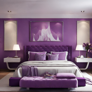 Purple Romantic Bedroom Colours - Asian Paints