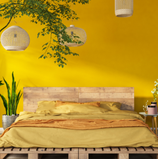 Yellow Romantic Bedroom Colours - Asian Paints