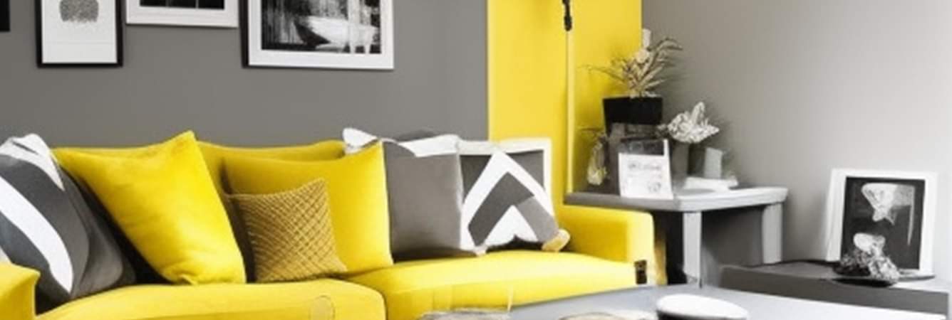 Grey & yellow living room colour combination – Asian Paints