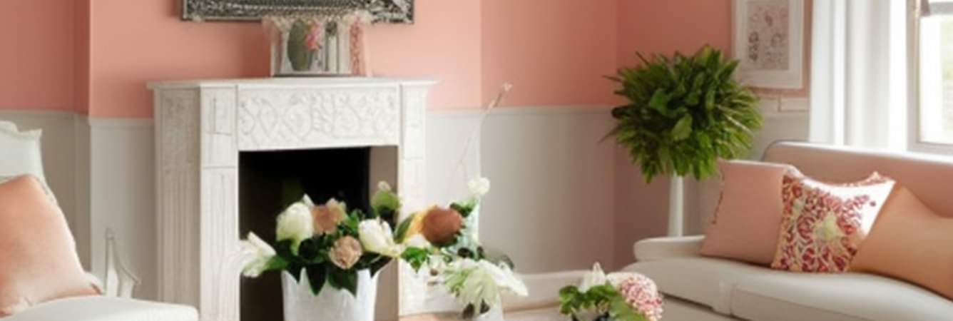 Peach & white colour combination for the living room – Asian Paints